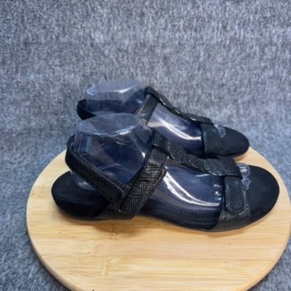 Vionic Farra Lizard Adjustable sandals metallic design black size 10 Orthotic - Picture 5 of 8